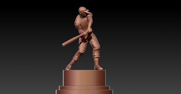 mlb - male baseball trophy statue destop 3d print man 3d print model - Mito3D