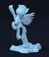 mlp soaring dash print-ready stl 3d print model in sculpture 3dexport pony rainbow-dash my-little-pony 3d print model - Mito3D