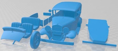 modell 1927 druckbar wagen 3d drucken automobil 3dexport slot scalextric tamiya rc miniz hobby mikro 3d print model - Mito3D