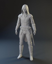 model inspired by assassins creed game 3d print in man 3dexport sculpture statue assassinscreed hero character printable printing videogame malecharacter armor sword assassin medieval miniatures figurines 3d print model - Mito3D