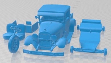 modelo recoger 1928 imprimible coche vehiculo separar partes espacio scalextric Tamiya rc miniz pasatiempo micro 3d print model - Mito3D