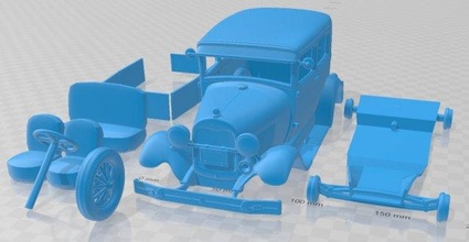 model a tudor 1929 printable car 3d print in automotive 3dexport slot scalextric tamiya rc miniz hobby micro 3d print model - Mito3D
