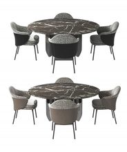 moderno jantar tabela cadeira 3d modelo in cozinha 3dexport 3d print model - Mito3D