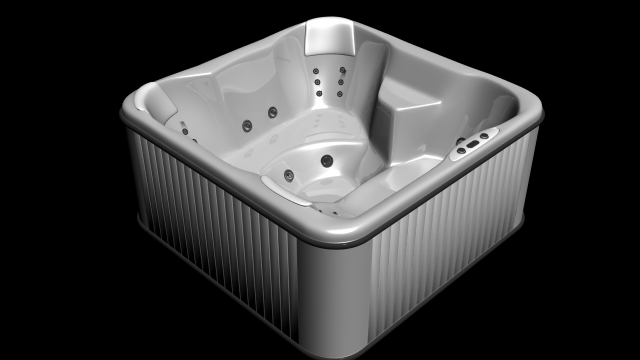 moderne jacuzzi 3d modèle in salle bains 3dexport modern luxury conception bain accessoires lux stl obj objets vray remise 3D print model - Mito3D