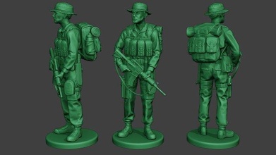 modern jungle soldier stand mjs1 3d print model in figurines 3dexport man m4 officer carbine warfare survive military army vietnam vegetation dioram forces camouflage america company shotgun 3d print model - Mito3D