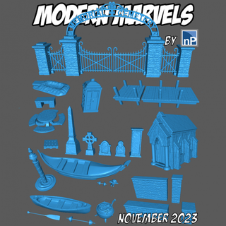 moderno maravillas noviembre 2023 completo lanzamiento juego accesorios ciencia ficción fantasía horror salvaje Oeste terreno mesa guerra rpg 3d print model - Mito3D