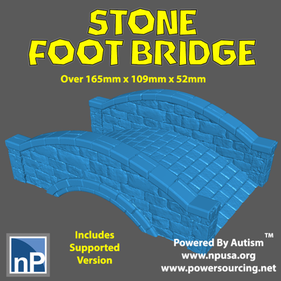 modern marvels - stone foot bridge free 3d print model in terrain 3dexport dnd wargame tabletop malifaux pathfinder 3d print model - Mito3D