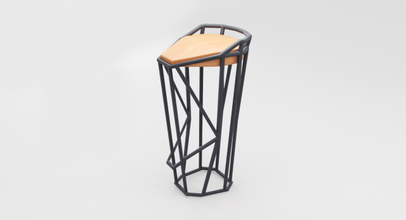 modern minimalistisch Okta Schemel Innere Design Firmengelände Leben Gruppen Stil Metall Base hölzern Stuhl Arbeitsplatte Möbel Dekoration 3d print model - Mito3D