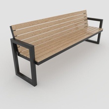 modern draussen bank stahl holz 3d modell 3dexport stuhl sofa garten park sitz sitzplätze fitnessstudio wald straße metall außen architektur innere puff natur einfach umgebung 3d print model - Mito3D