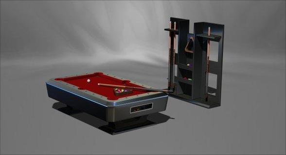 modern pool table complete accessories 15 scale printing miniature assembly file biliard cue holder 3d-art 3d-artist miniature-assembly printer-3d model-printing model-3d file-stl file-obj printing-3d 3d print model - Mito3D