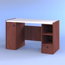 modern hölzern schreiben schreibtisch 01 3d modell 3dexport tabelle holz möbel design 3d print model - Mito3D