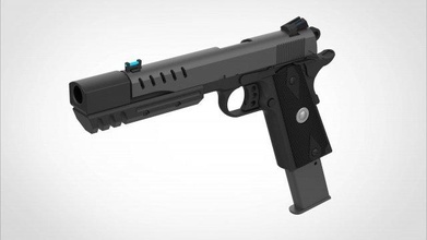 modified remington r1 pistol game rise of tomb raider 2015 3d print model in 3dexport 1911 lara props replica cosplay printable upgrated military riswe 3d print model - Mito3D