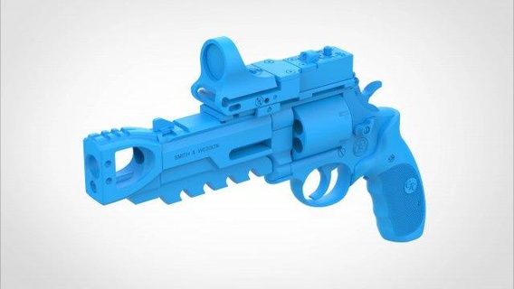 modified smith wesson model 629 movie xxx1 12 scale xander cage perfomance competitor scope revolver props replica print printable cosplay hobby toy 1to12 3d print model - Mito3D