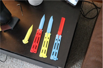 modular butterfly knife multiple blades handles 3d print model in toys 3dexport 3dprint 3dprinting 3d print model - Mito3D