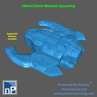 modular spaceship tabletop wargames free game accessories 40k warzone wargame ship space model lunar scifi 28mm stargrave parsecs 3d print model - Mito3D
