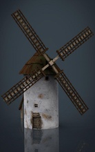 molino viento macchia castiglia spagnolo Spagna edificio poli medievale 3d print model - Mito3D