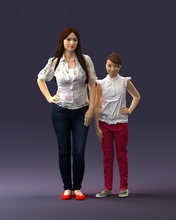 mom daughter 0026 3d print ready model in man 3dexport scan polygon 3dprint human male realistic posed character people miniatures woman child love relationship couple romance 3d print model - Mito3D