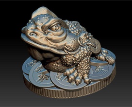 el dinero de la rana - jin chan estatuilla 2019 Impresión en 3d ídolo dinero-ídolo india jin-chan figura bronce 3d print model - Mito3D