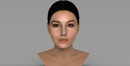 monica bellucci bust ready full color 3d printing james bond actress beautiful beauty woman italy celebrity hollywood jolie kardashian 3d print model - Mito3D