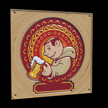 monkbeer50 monje signo de la cerveza taza 3d print model - Mito3D