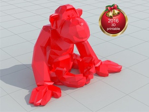 macaco 3d impressão modelo in animais 3dexport poli 3dprint presente vermelho 2016 stl abs pla max obj 3d print model - Mito3D