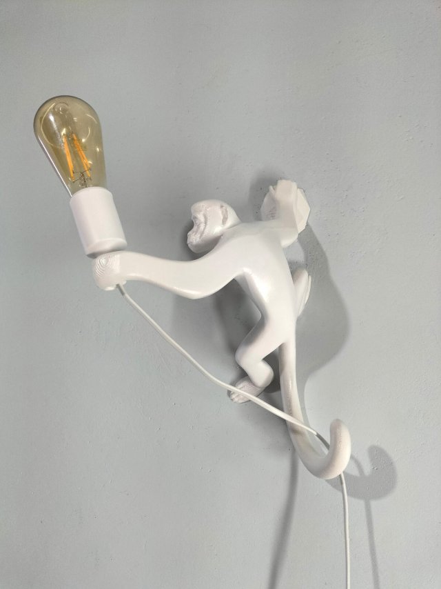 singe lampe 3d impression modèle in sculpture 3dexport animaux wall lamp decor 3D print model - Mito3D
