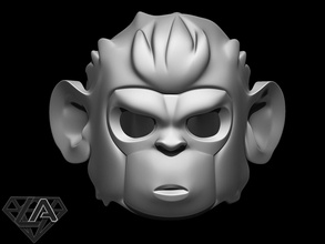 monkey pogo helmet 3d print model in game accessories 3dexport mask airsoft cosplay warrior knight invader armor armour toy halloween gta grand theft auto 3d print model - Mito3D