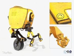monocycle sci robot bot servo main rex dinosaure moustique futur enfant punk cyber métal mosquée papule acier machine lueur 3d print model - Mito3D