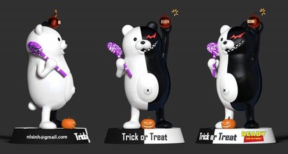 monokuma - trick treat bear 3dprint 3dprinting statue figure halloween monster 3d print model - Mito3D