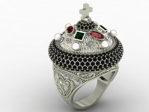 monomakh jewel jewell jewellry ring stl gold 3d print model - Mito3D