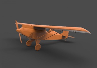 monoplane fighter aircraft war plane military airplane flight old cockpit 3d print model - Mito3D