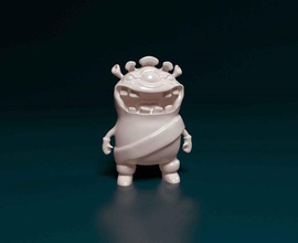 monster 03 alien space character cartoon fantasy printready printable 3d print model - Mito3D