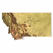 of montana stl 3d impresión modelo in 3dexport estados unidos país america arte mapa 3d print model - Mito3D
