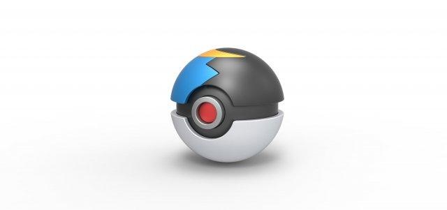 Mond Ball Pokeball Pokémon Konzept Container Anime Spielzeug drucken druckbar Mondball 3d print model - Mito3D