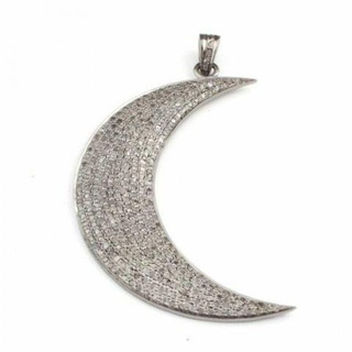 moon diamond pendant pendants moondiamond luxury rapper fashion hiphop jewelry necklace gemstone crescent elegant celebrity style jewellery bling gem urban 3d print model - Mito3D