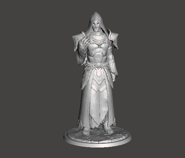 moon temple male mage priest miniature model fantasy games dnd rpg board wizrad necromancer hero cultist sorcerer magician blackarts dungeons-and-dragons cthulhu finalfantasy warcraft pathfinder lovecraft horror warhammer chaos diablo fireball mask 3d print model - Mito3D