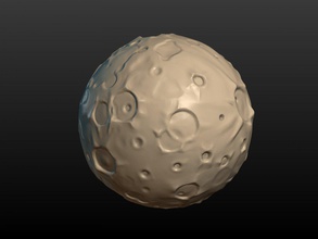 luna la media cielo meteorito meteroid asteriod cráter espacio planeta 3d print model - Mito3D