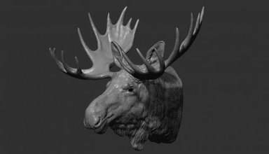 alce cabeça fracasso imprimível miniaturas selvagem animal cnc 3dprinting 3d print model - Mito3D