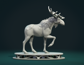 élan sculpture 3d impression modèle in 3dexport figure base animal mammifère bête wapiti statue cerf 3d print model - Mito3D