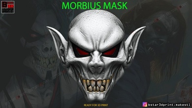 morbius mask - marvel comics darcula halloween cosplay 3d print model ghost helmet skull head vampire costumes toys dracula horror terrible bone death games 3d print model - Mito3D