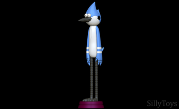 mordecai regolare uccello blu Jay aviaria anthro cartone animato 3d print model - Mito3D
