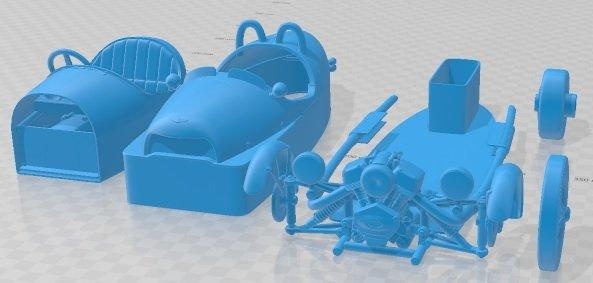 morgan 3 wheeler 2011- 2020 printable car automotive slot scalextric tamiya rc miniz hobby micro 3d print model - Mito3D