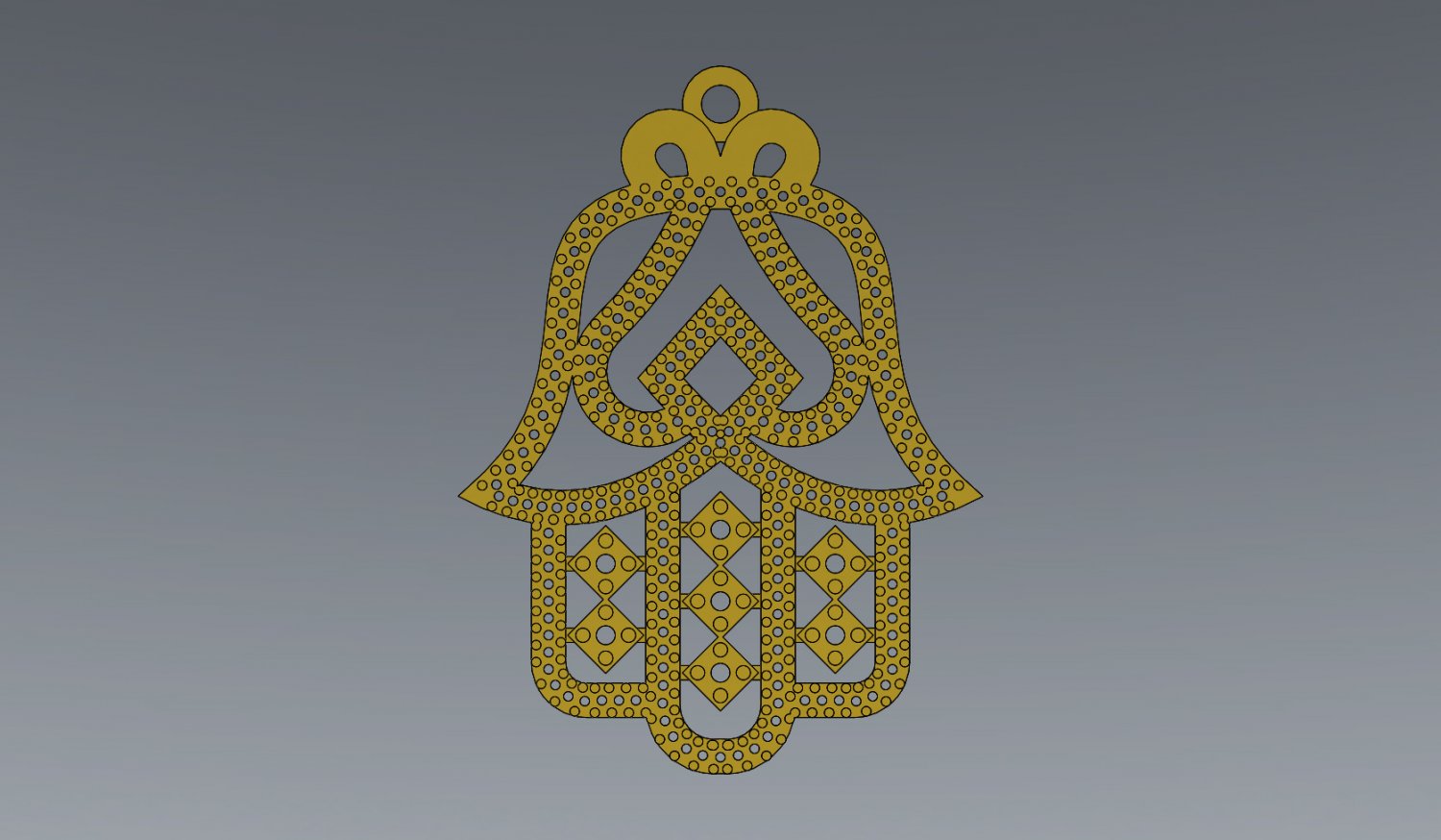 moroccan khmissa pingente motivo stl dxf 3d modelo de impressão marroquino beldi tradicionais estilo a arte ouro prata printable colar gem diamante ornamentos jóias 3D print model - Mito3D