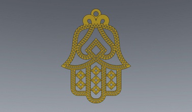 marocain khmissa pendentif motif stl dxf 3d modèle d'impression beldi traditionnel style art or d'argent imprimable collier gem le diamant ornements bijoux 3d print model - Mito3D