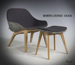 morph lounge chair ottoman realistic photoreal minimalist 3ds max vray high quality 3d print model - Mito3D