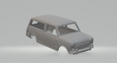morris mini gezgin 3d yazdır model in araç 3dexport döküm slot car slotcar yuva araba sıcak tekerlekler rc rcmodel cooper gezici amc vagon 3d print model - Mito3D