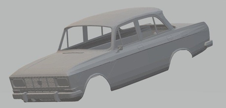 moskvich 1500 printable body car 3d print model in automotive 3dexport shell rc radio control miniz tamiya slot scalextric 3d print model - Mito3D