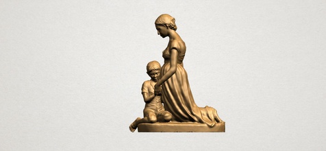 mother-child 02 interior decorative detailed house decor characters miniatures figurines sculpture animal dog statue 3d print model - Mito3D