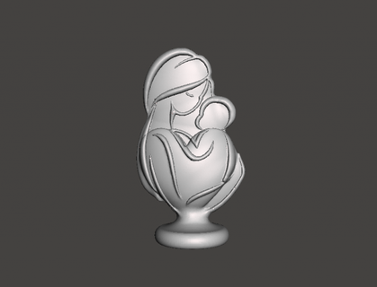 madre bambino scultura candela base model decorativo decorazione ragazzi figlio 3d print model - Mito3D