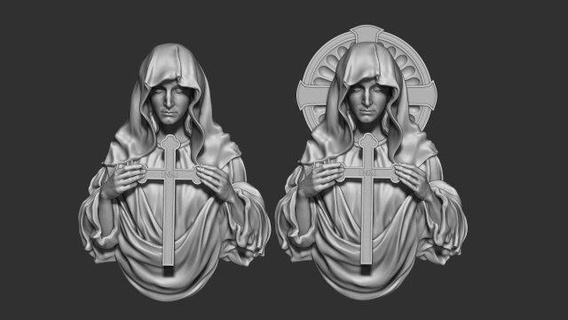 anne Maria bas relief 02 madeni paralar Rozetler madalyon takı mücevher kolye dini isa Rahatlama altın Hıristiyan Tanrı bakire heykeller İsa Sanat kolyeler aziz heykel 3d print model - Mito3D